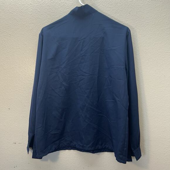 Vintage Country Sophisticates Pendleton Navy Blue Mandarin Collar Minimalist M - Picture 3 of 6